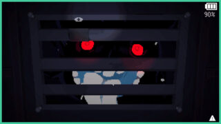 The monster from Chunky JUMP! peering through the vent. It has red glowing eyes and a wide mouth with large teeth. The monster from Chunky JUMP! peering through the vent. It has red glowing eyes and a wide mouth with large teeth.