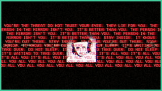 A paragraph of red text overlaying a creepy monochrome image of someone wearing a faceless mask in Psychopathy Assessment. A paragraph of red text overlaying a creepy monochrome image of someone wearing a faceless mask in Psychopathy Assessment.