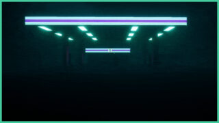 A drive thru store in Is Guilty. The neon lights shine through in the night sky. A drive thru store in Is Guilty. The neon lights shine through in the night sky.
