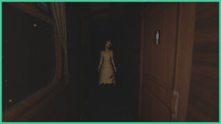 A monstrous woman hovering in the shadows of a train carriage in Cold Rails. A monstrous woman hovering in the shadows of a train carriage in Cold Rails.