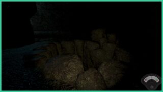The cave system in Hypoxiphobia, with a crevice ahead, surrounded by darkness. The cave system in Hypoxiphobia, with a crevice ahead, surrounded by darkness.