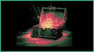The odd box in Rhythm Exorcist. The box is open with flames erupting, lighting the ground around it. The odd box in Rhythm Exorcist. The box is open with flames erupting, lighting the ground around it.