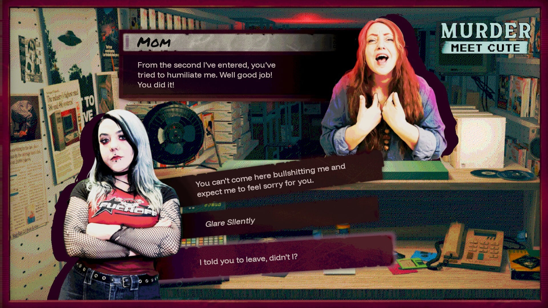 featured image for our news on Murder Meet Cute. It shows a girl and her mother and their chat messages from the game.