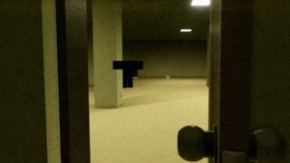 Screenshot from Unseen Liminality, showing a Mimic enemy. It resembles a player model peering out from behind a pillar. The face of the player has been censored out with a censor bar. Screenshot from Unseen Liminality, showing a Mimic enemy. It resembles a player model peering out from behind a pillar. The face of the player has been censored out with a censor bar.