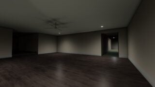 Screenshot from Unseen Liminality showing the Liminal Home map, a place resembling a strange interior with off-white walls and a highly polished wooden floor. Screenshot from Unseen Liminality showing the Liminal Home map, a place resembling a strange interior with off-white walls and a highly polished wooden floor.