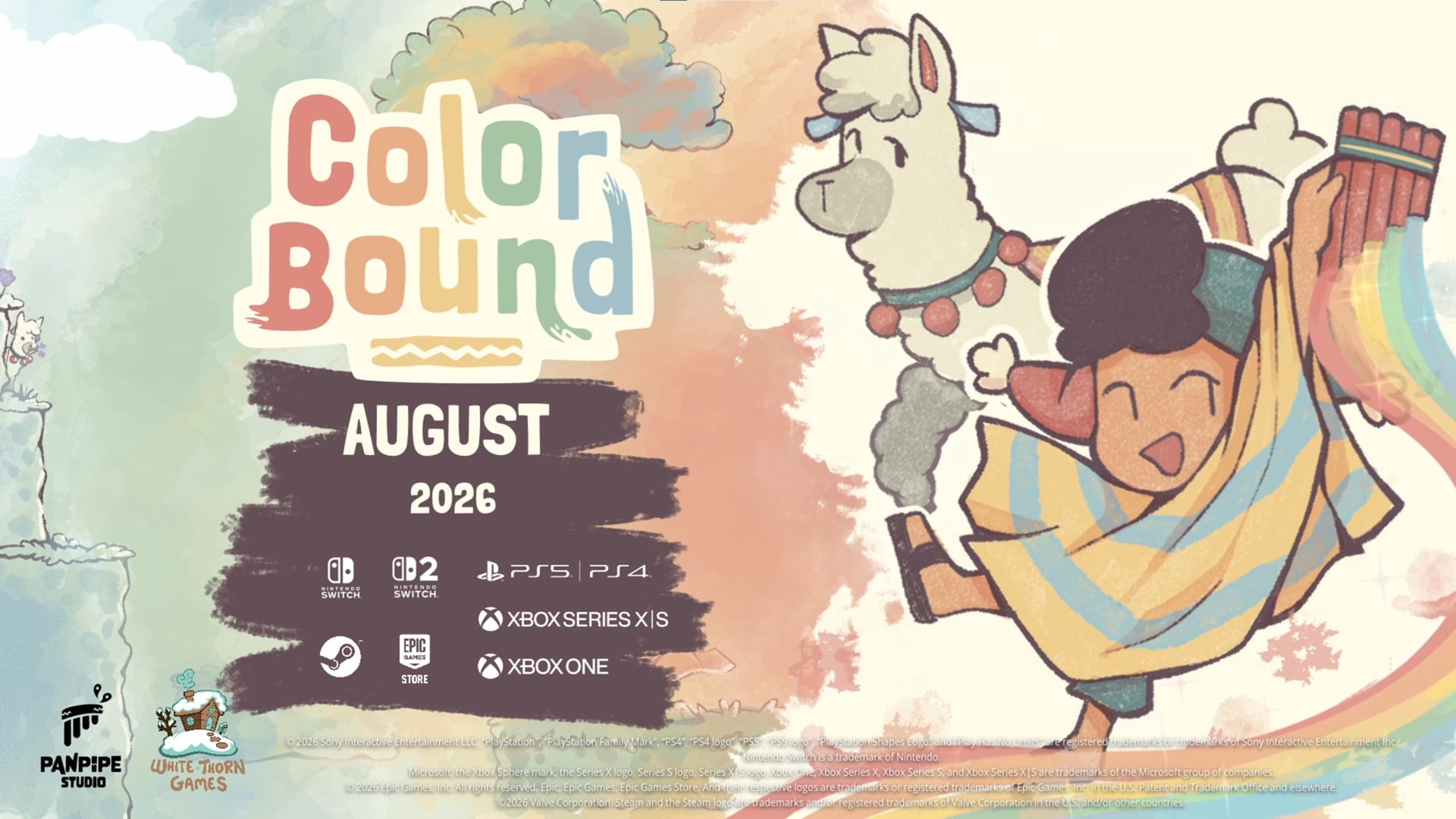 featured image for our news on Colorbound. It shows a pastel-coloured 2D image of an Aymara boy and his llama.