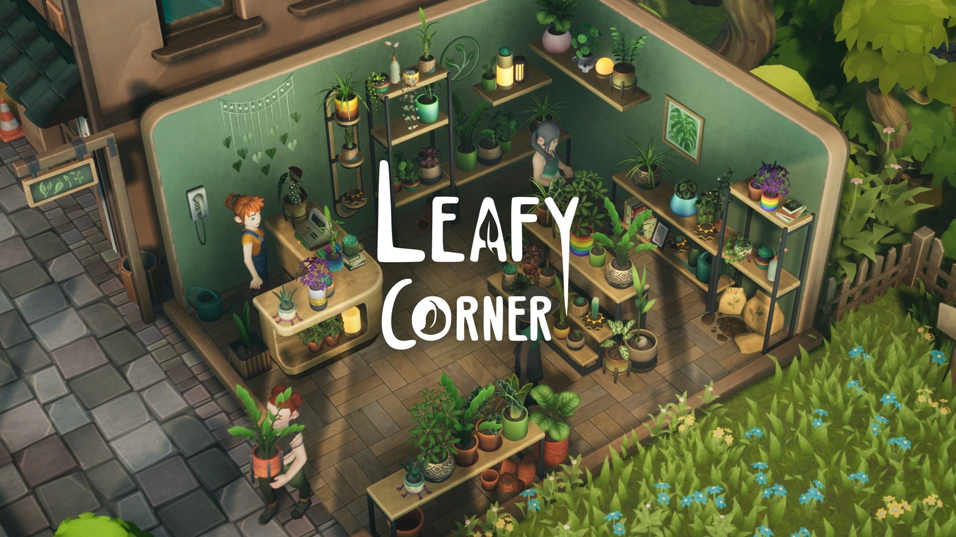 featured image for our news on Leafy Corner demo, It shows the top view of a house which has been filled with plants in pots.