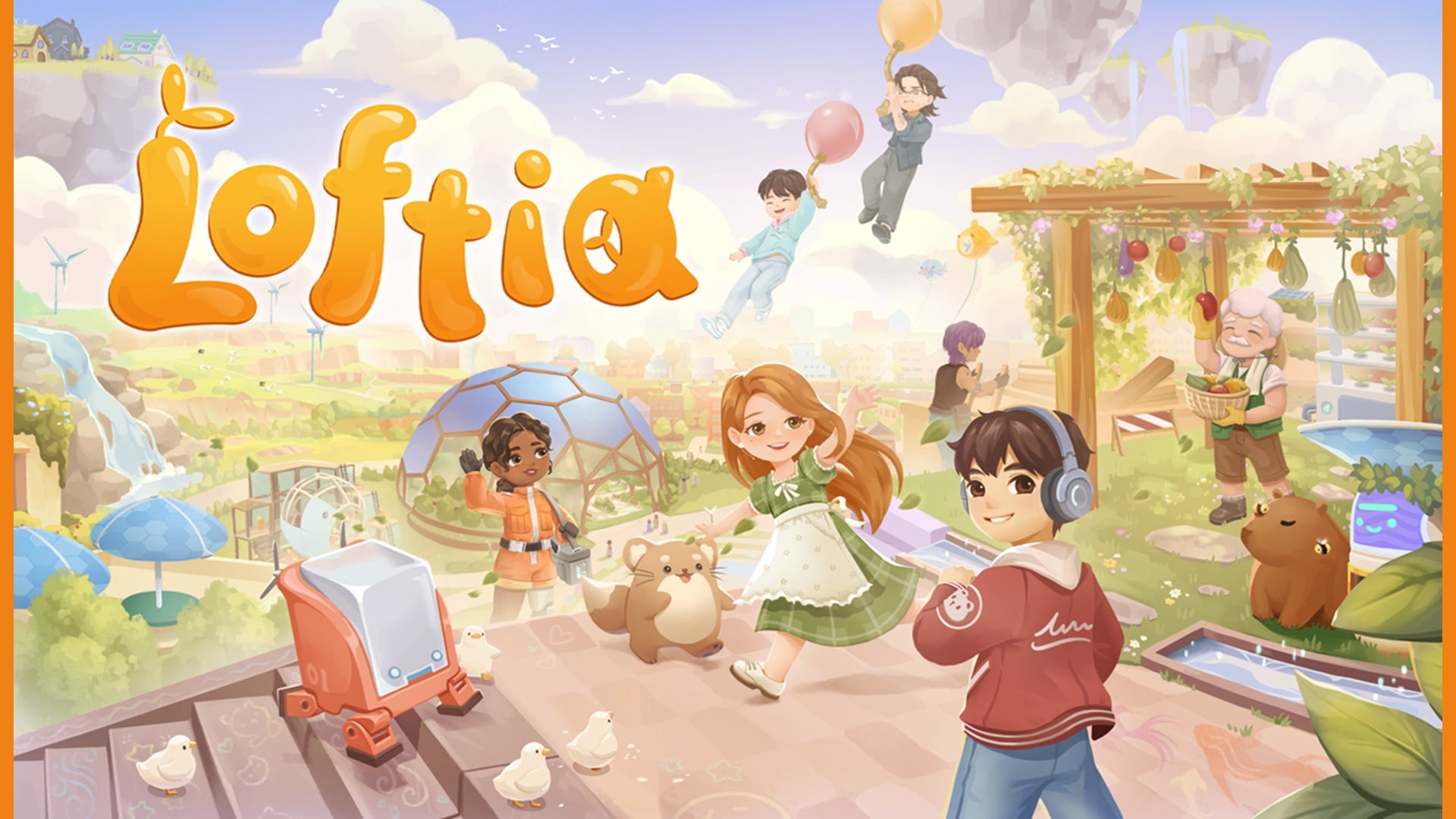 featured image for our news on Loftia. It shows multiple characters socializing and having fun in an Animal Crossing-like environment.