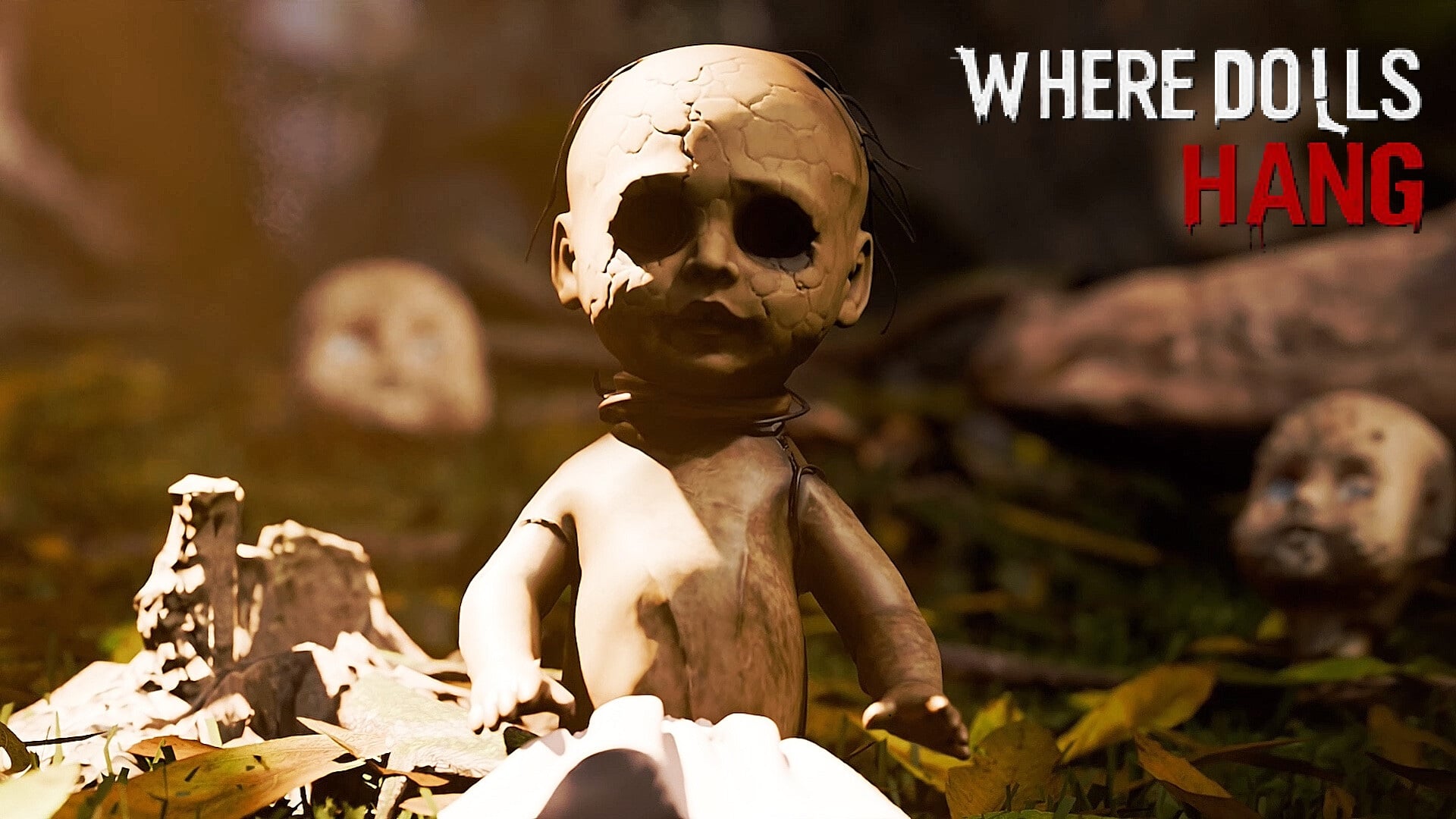 featured image for news on Where Dolls Hang. It shows a creepy baby doll made of clay. There are other broken dolls behind it.