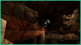 The creature from The Sinkhole crawling towards the player across the rocks in the cave system. The creature from The Sinkhole crawling towards the player across the rocks in the cave system.